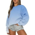thumbnail image 1 of Durtebeua Pullover Sweatshirts For Women Cropped Fashion Puff Sleeve Pullover Fall Tops, 1 of 5