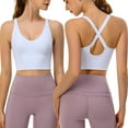thumbnail image 1 of Durtebeua Seamless Comfortable Yoga Bra with Removable Pads Women High Impact Sports Bras, 1 of 3
