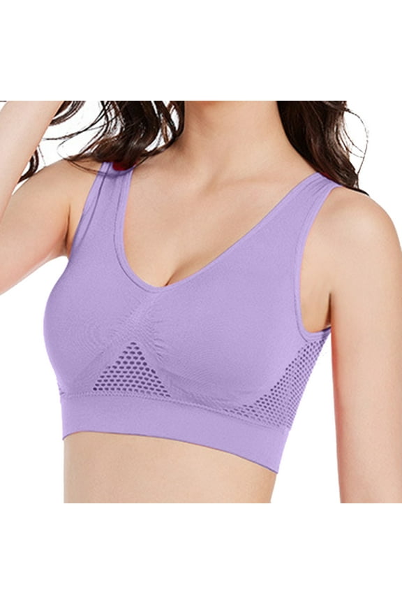 Seamless High Impact Yoga Exercise Bras Women's Wireless Bra with Cooling