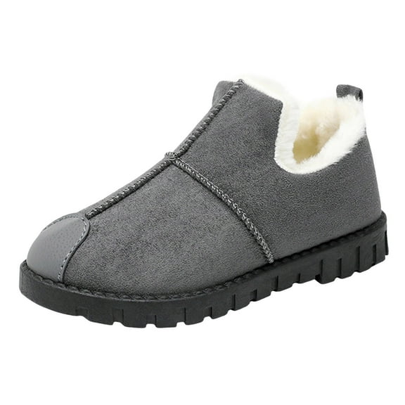 Durtebeua Snow Boots For Women Classic Platform Snow Boots for Women, Ankle Boots Winter Boots with Memory Foam Insole Lightweight Anti-slip Grey,7