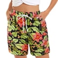 thumbnail image 1 of Durtebeua Solid Comfy Beach Shorts with Pockets Women's Casual Mid Rise Drawstring Shorts, 1 of 6