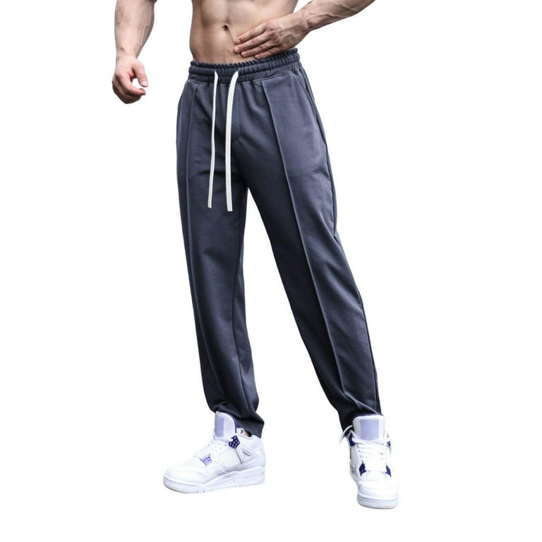 Durtebeua Straight Leg Jogger Heavy Weight Cargo Pocket Sweat Pants Workout Pants For Men Gym Walmart