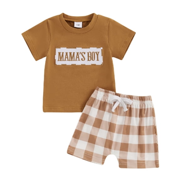 Durtebeua Summer Toddler Baby Boy Clothes Set Unisex Outfits Solid Short Sleeve Tops Shorts 49PCS,6-9 Months