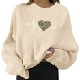 thumbnail image 1 of Durtebeua Sweatshirt Dresses Women Oversized Sweatshirt for Women Knit Color Crewneck Long Sleeve Casual High Low Pullover Sweatshirts Tops Beige,L, 1 of 4
