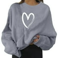 thumbnail image 1 of Durtebeua Sweatshirt Women Womens Oversized Hoodies Sweatshirts Fleece Hooded Pullover Tops Sweaters Casual Comfy Fall Fashion Outfits Clothes 2024 Z01-Grey,M, 1 of 6