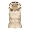 thumbnail image 1 of Durtebeua Thick Padded Puffer Sleeveless Vest With Detachable Hood Vests For Women Casual, 1 of 4