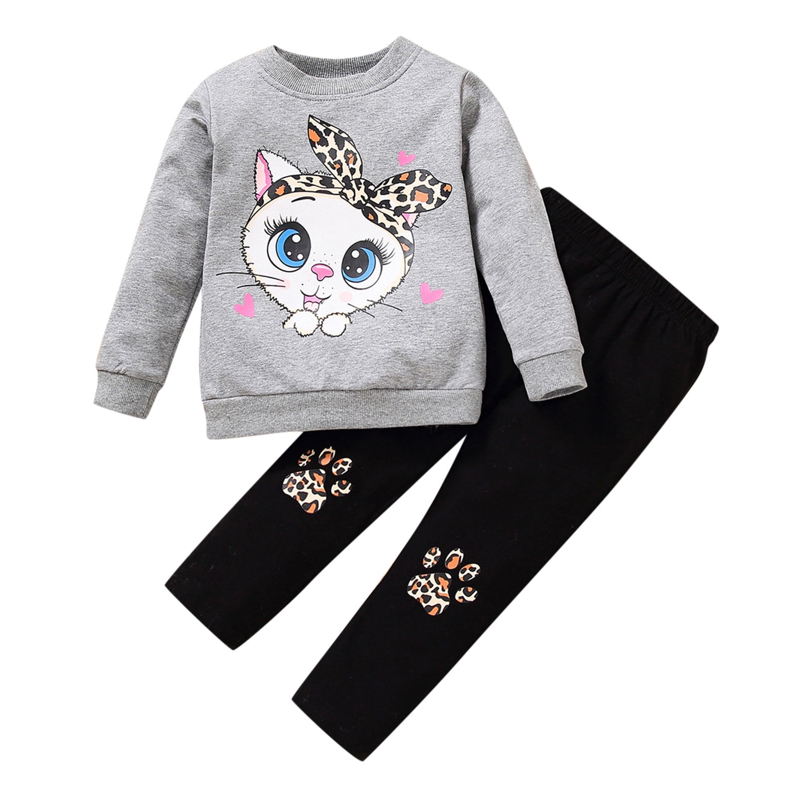 Durtebeua Toddler Baby Girl Outfit Sweatshirt and Leggings Outfit Set ...