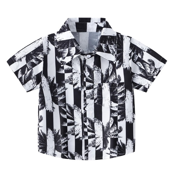 Durtebeua Toddler Boy Clothes Toddler Boys Girls Short Sleeve Casual Tops Hawaii Beach Holiday Floral Shirts T Shirt Black,11-12 Years