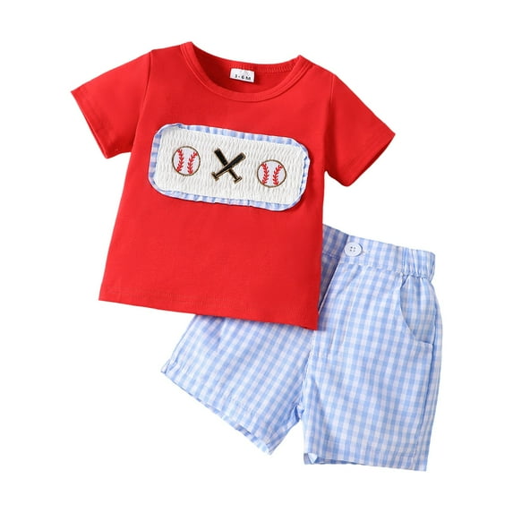 Durtebeua Toddler Boys Summer 2pcs Clothes Sets Shorts Cute Newborn Baby Boy Outfit 18-24 Months