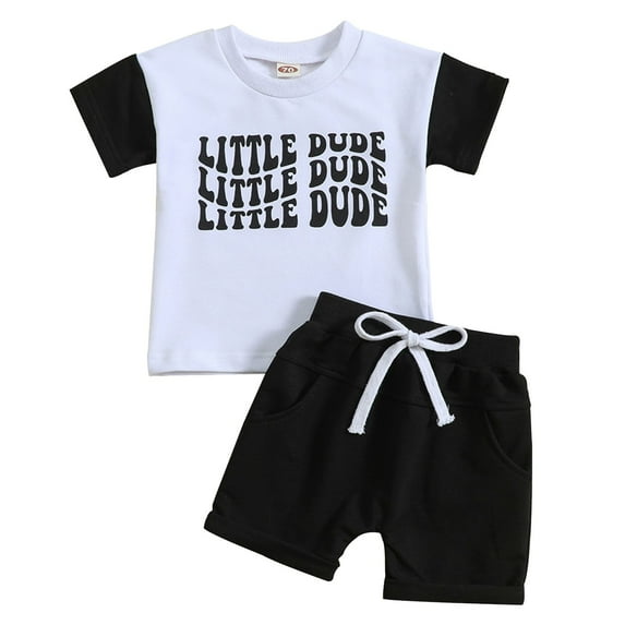 Durtebeua Toddler Boys Summer Clothes Set T-Shirt Casual Shorts 2Pcs Outfits,18-24 Months