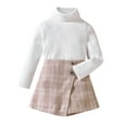 thumbnail image 1 of Durtebeua Toddler Girl Clothes Puff Sleeve Tops Plaid Mini Skirts 2Pcs Outfits Set 3-4 Years, 1 of 4