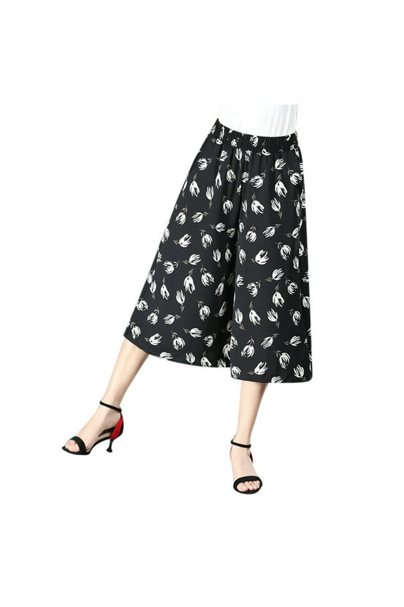 Tyracharm Culottes - Wide Leg Culottes for Women, Curvyflair - High Waist Wide Leg Culottes, Culottes White,2XL