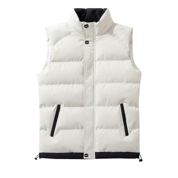 Durtebeua Winter Puffer Vests Lined Outdoor Warm Sleeveless Jackets Mens Vests Casual Lightweight