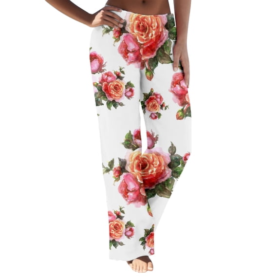 Durtebeua Women Casual High Waist Jogger Pants Loose Straight Leg Trousers Overalls Pink