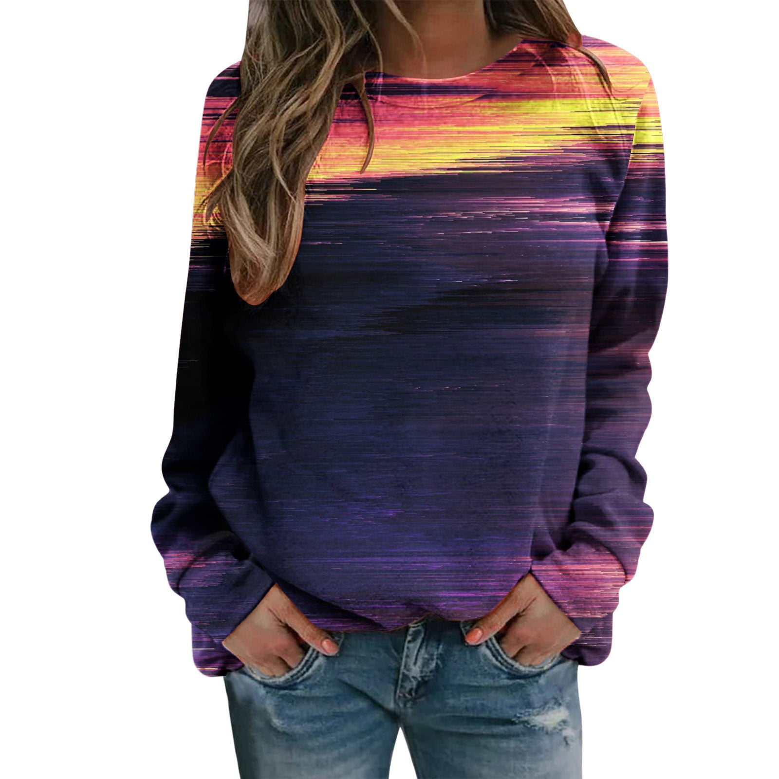 Durtebeua Women Cropped Sweatshirt Graphic Crew Neck Sweatshirt