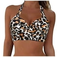thumbnail image 1 of Durtebeua Women Underwire Full Coverage Bikini Top Only Criss Cross Push Up Swim Crop Top Tie Back Bathing Suit Khaki,M, 1 of 4
