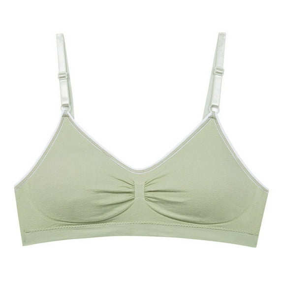 Durtebeua Women’s Nylon Spandex Removable Pads Comfort Cami Bras Wireless Green,S
