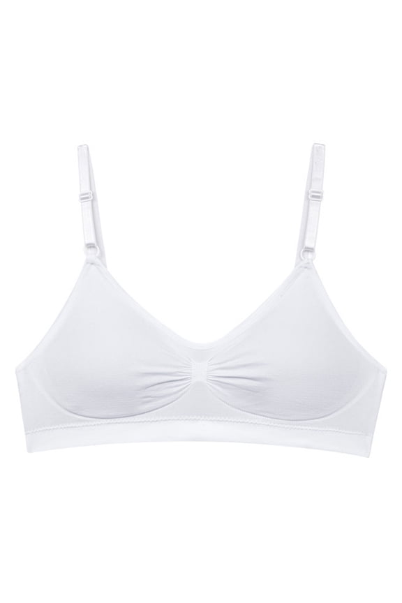 Women’s Nylon Spandex Removable Pads Comfort Cami Bras Wireless White,L