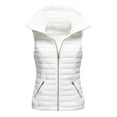 thumbnail image 1 of Durtebeua Women's Plus Zip Up Puffer Padded Vest Vest With One Inside Pocket - Stand Collar Lightweight Padded Gilet, 1 of 4