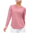 thumbnail image 1 of Durtebeua Women's Thermal Fleece Neck Sweatshirts, Athletic Long Sleeve Pullover Tops Sweat Shirts Pink,L, 1 of 7