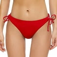 thumbnail image 1 of Durtebeua Women's Tie Side Bikini Bottoms Mid Rise String Bathing Suits Bottom Red,XL, 1 of 4