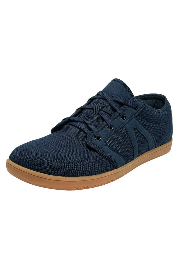 Women's Wide Barefoot Shoes Canvas Minimalist Sneakers Sole Dark Blue,10