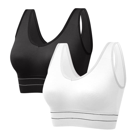 Durtebeua Women's Wireless Sports Bra Wirefree Padded Yoga Bra Crop Tops Sports Running Shirt