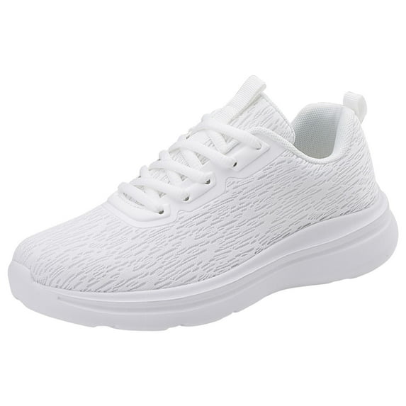 Durtebeua Women's Woven Orthopedic Breathable Soft Shoes Go Walking Foam Shoes Hands Free Slip in Sneakers Arch Support White,10