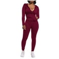 thumbnail image 1 of Durtebeua Womens 2 Piece Plus Size Outfits Drawstring Sweatpants Jogger Sport Outfits Set, 1 of 4