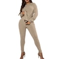 thumbnail image 1 of Durtebeua Womens 2023 Fall Track Suits Long Sleeve wear 2PCS Tracksuit Set Leopard Print Activewear, 1 of 5