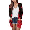 thumbnail image 1 of Durtebeua Womens Crochet Cardigan Sweater Open Front Knitted Cardigan with Pockets Plus Sizes, 1 of 5