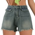 thumbnail image 1 of Durtebeua Womens Denim Shorts Distressed Ripped Jean Shorts Blue M, 1 of 6