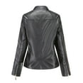 thumbnail image 1 of Durtebeua Womens Leather Jackets Lightweight Casual Short Oversized Coat Motor Bike Jacket, 1 of 6