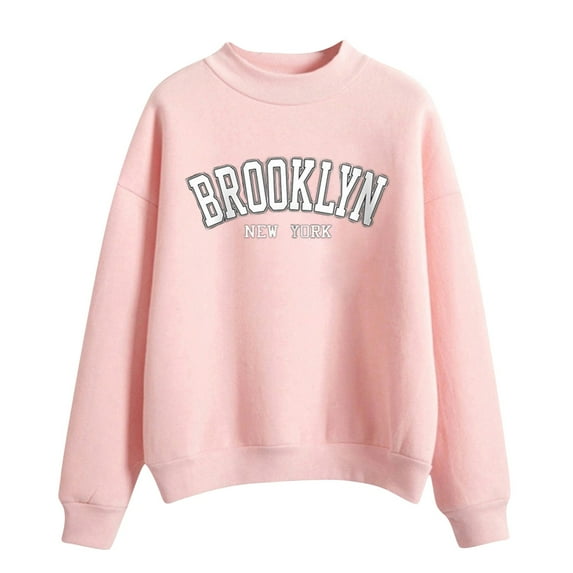 Durtebeua Womens Pullover Tops Fall Long Sleeve Teen Girls Outfits Preppy Cute Winter Clothes Pink
