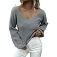 thumbnail image 1 of Durtebeua Womens Sweaters Fall Long Sleeve Skinny Pullover Jumper Womens Tops Fall, 1 of 6