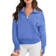 thumbnail image 1 of Durtebeua Womens Zip Up Sweatshirts Long Sleeve Loose Fit Pullover for Women, 1 of 6