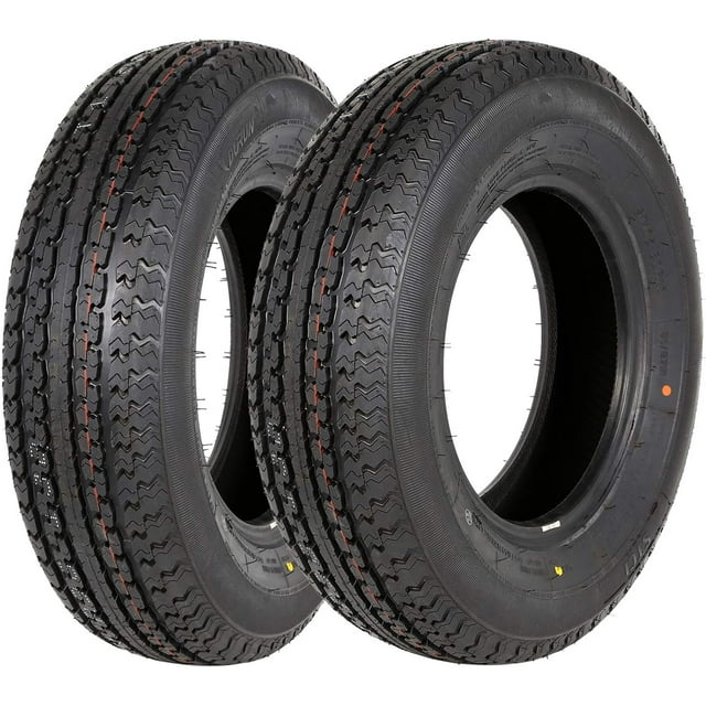 Durun ST175/80R13 Radial trailer tire, ST175/8013 175 80R13, 6 Ply Load Range C, Set of 2