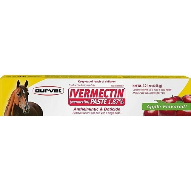 Durvet 1Pack Dewormer Paste, 0.21oz each, Apple Flavored Horse