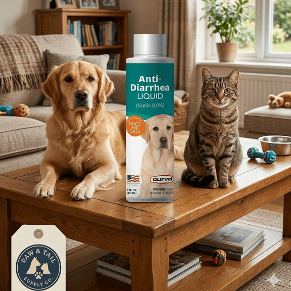Durvet Kaolin Anti-Diarrhea Liquid 8 oz. Dogs & Cats Electrolyte Support