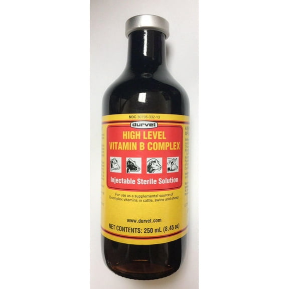 Durvet High Level Livestock B Complex Vitamin Injectable Cattle Swine Sheep