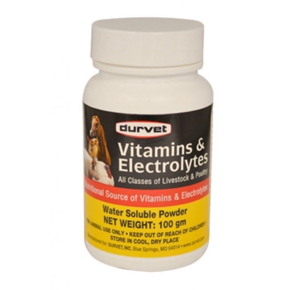 Durvet Vitamins Electrolytes Supplement All Cattle of Livestock Poultry 100gm