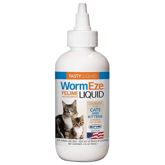 Durvet WormEze Cat/Kitten Liquid Dewormer for Roundworms, 4 fl oz