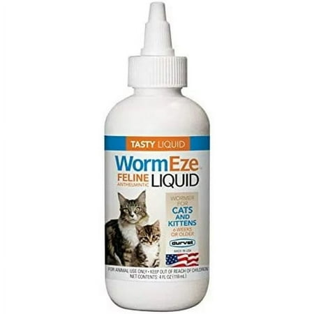 Durvet Wormeze Feline Liquid Wormer for Cats & Kittens 4oz. New - 4 Fl Oz Pack of 1