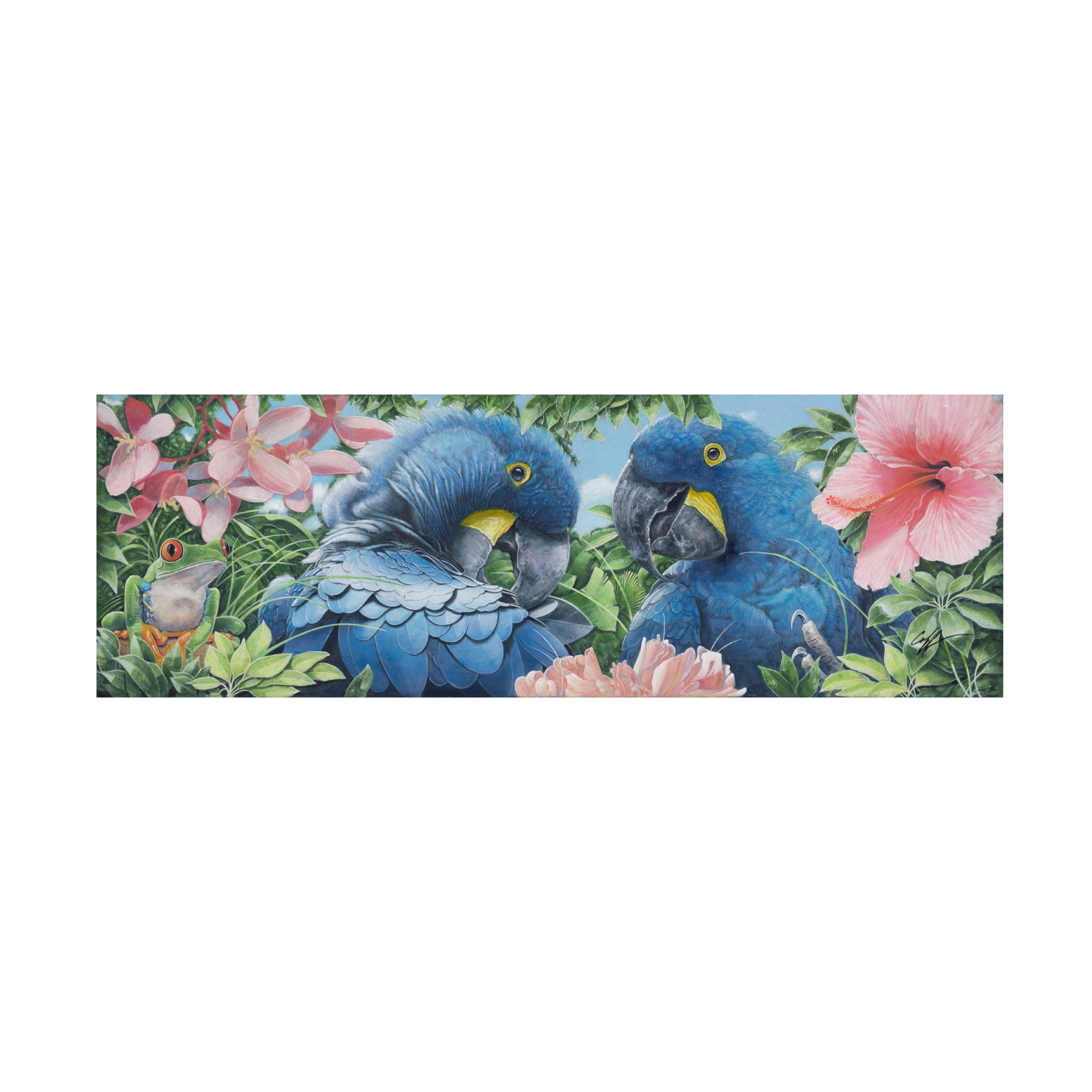 Durwood Coffey 'Blue Macaws' Canvas Art