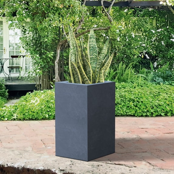 Durx-litecrete Lightweight Concrete Tall Light Granite Planter-Medium