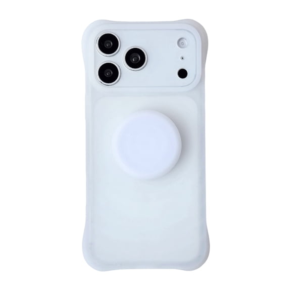 Duryarhall Compatible with iPhone 17 Pro Max, Retractable Bubble Stretch Ring Kickstand Soft Liquid Silicone Shockproof Phone Case