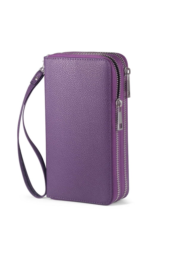Large Travel Clutch Purse RFID Blocking Cellphone Wristlet Wallet For Women