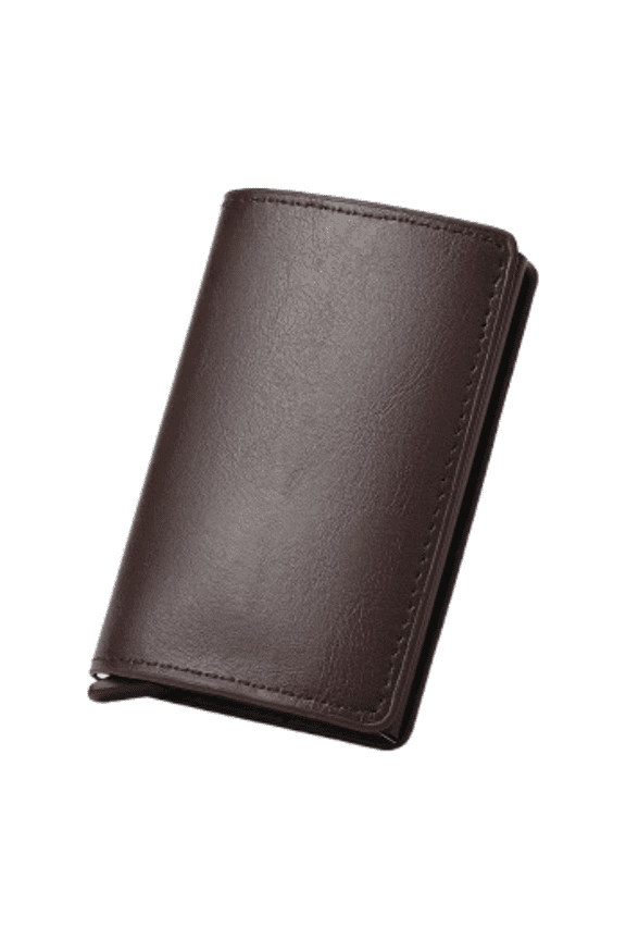 Men Carbon Fiber Pop Up Card Holder, Ultra Slim Minimalist Front Pocket Wallet with ID Window & Cash Slot, Black