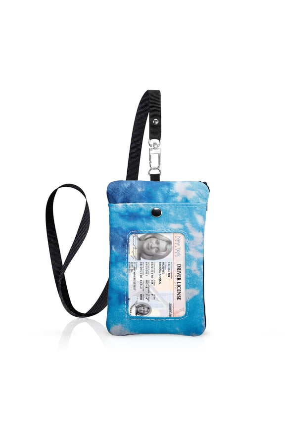 RFID Blocking Card Holder Environmental Zip Id Case Wallet With Neck Lanyard