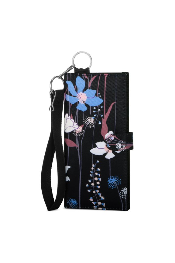 RFID Blocking Snap Wallet Multiple Slots Card Case With Removable Wristlet Strap